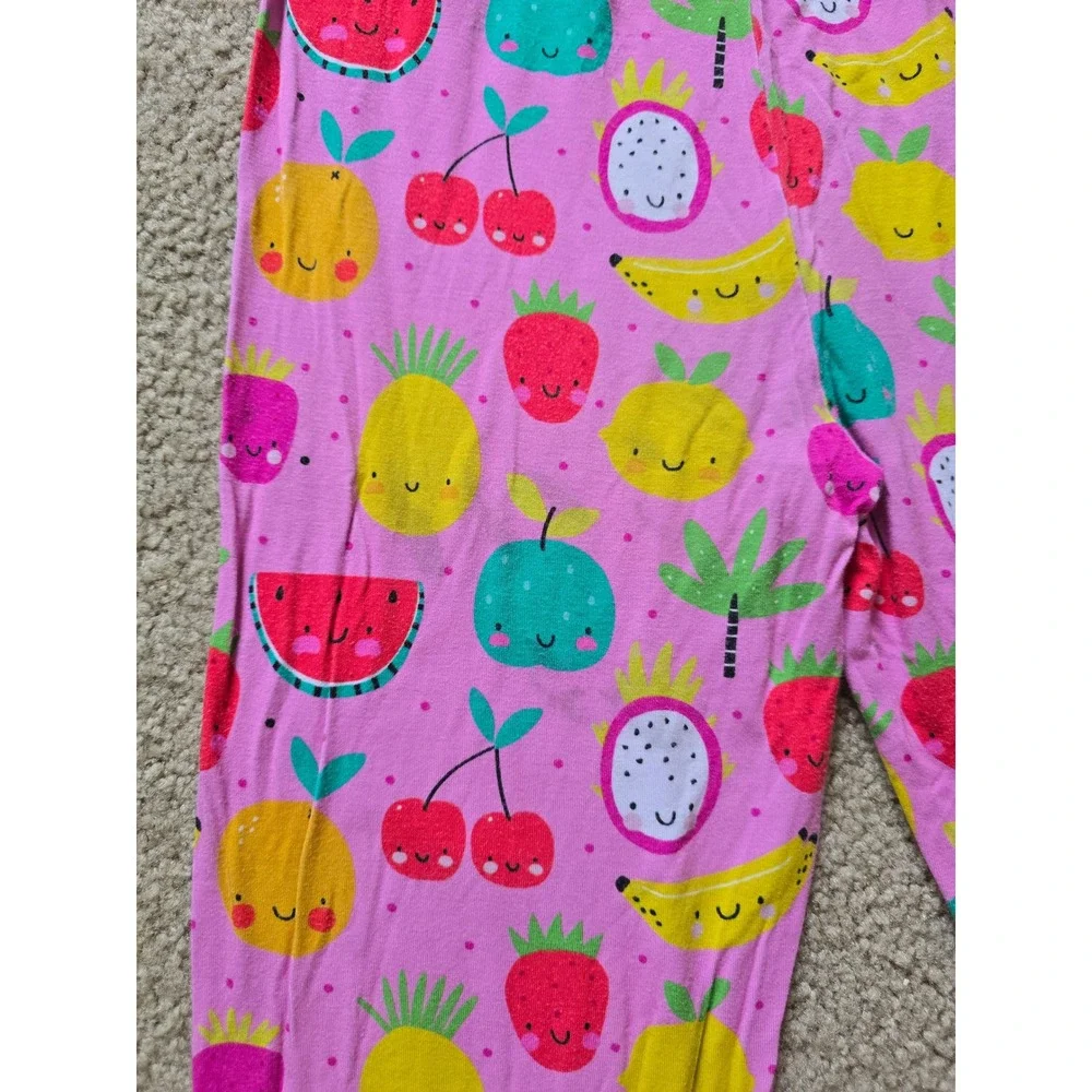Little Bum Bums‎ Girls Pink Fruit Pajama Set Ruffle Sleeve Size 9-10
